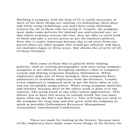 Building a company with the help of IT is really necessary as most.docx