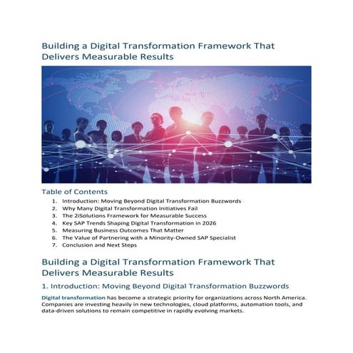 Building a Digital Transformation Framework That Delivers Measurable ...