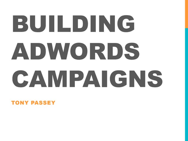 Building adwords campaigns
