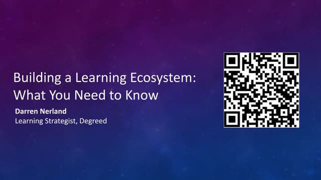 Building a learning ecosystem
