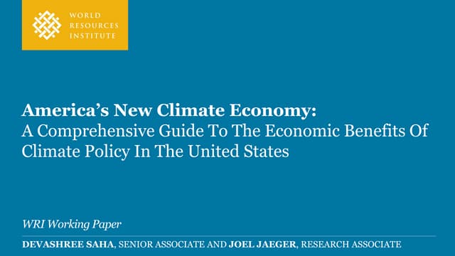 Building America's New Climate Economy