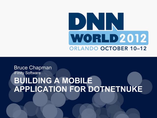 Building a mobile application for dot netnuke v3