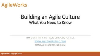 Building an agile culture