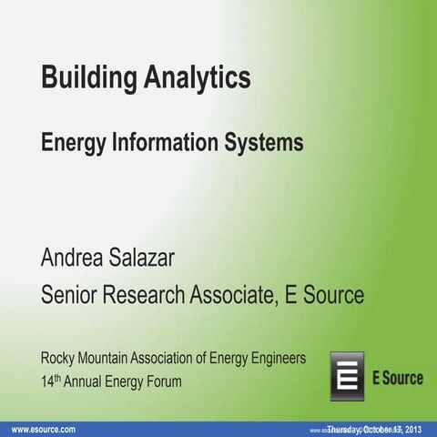 Building Analytics: Energy Information Systems