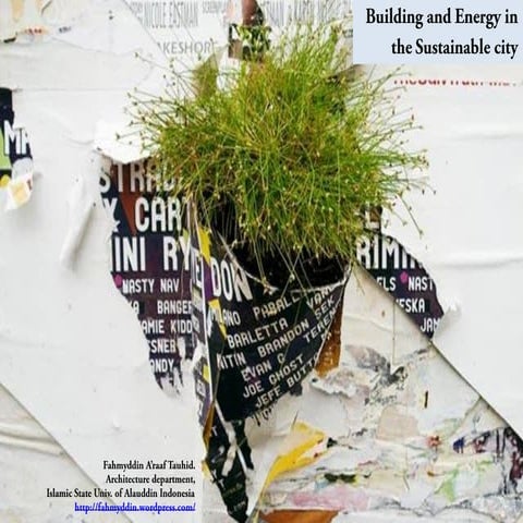 Building and energy in the sustainable city