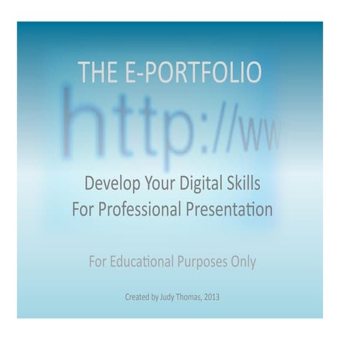 Building an e prtfolio