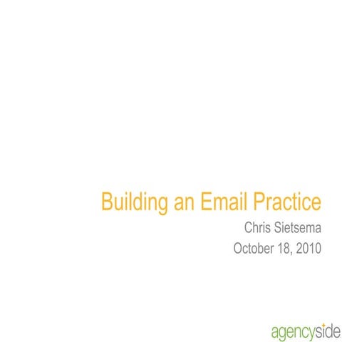 Building an Email Marketing Practice