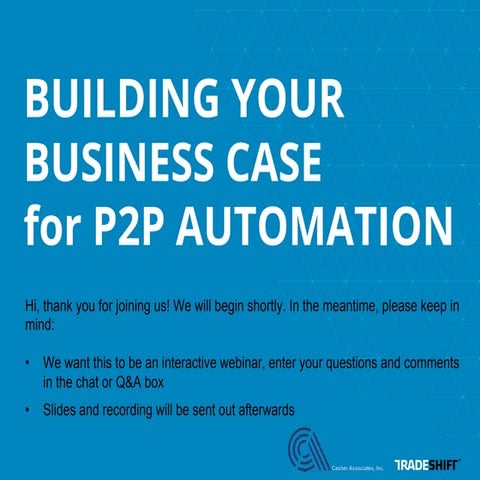 Building Your Business Case for P2P Automation