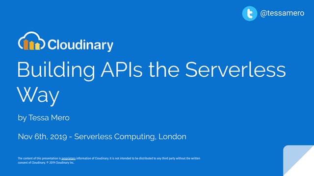Building APIs the serverless way