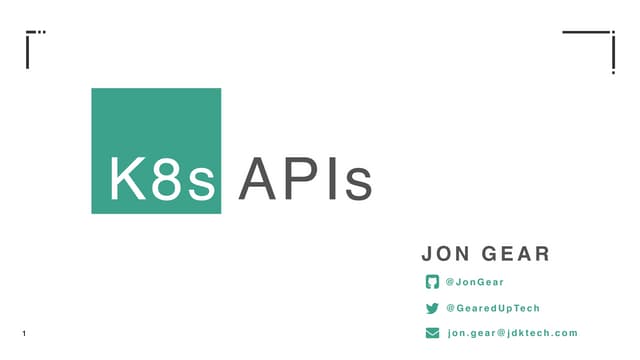 Building APIs with kubernetes
