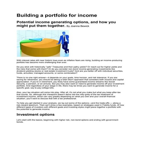 Building a portfolio for income