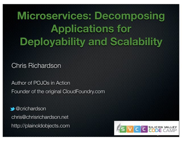 Developing applications with a microservice architecture (svcc)