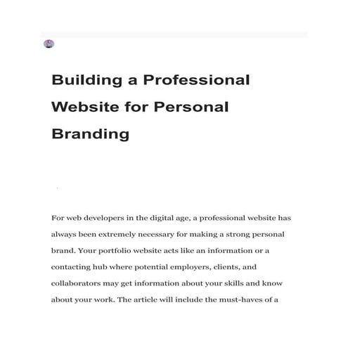 Building a Professional Website for Personal Branding.pdf