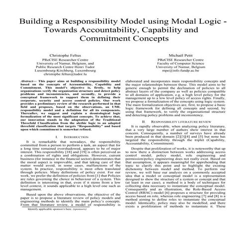 Building a responsibility model using modal logic