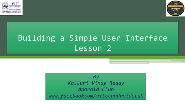 Building a simple user interface lesson2