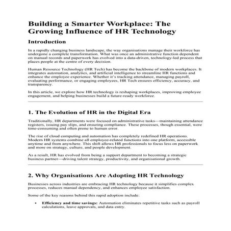 Building a Smarter Workplace  The Growing Influence of HR Technology.docx