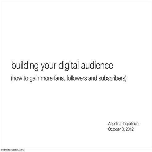 Building a Social Media Audience