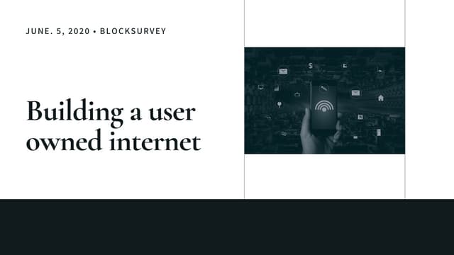 Building a user owned internet