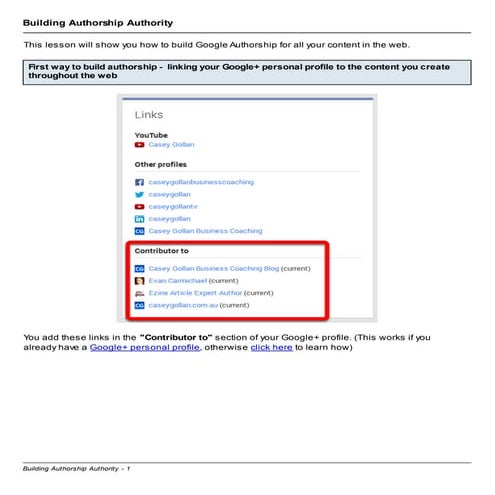 Building Google Authorship Authority