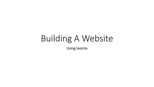 Building a website based on Joomla