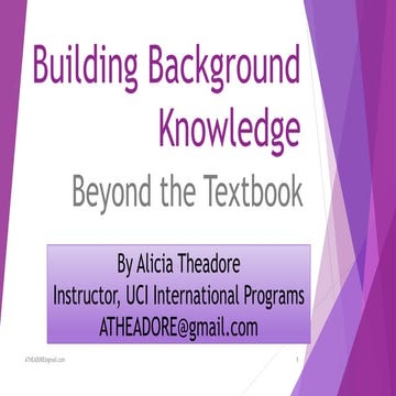 Building Background: Beyond the Textbook