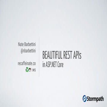 Building Beautiful REST APIs in ASP.NET Core | PPT