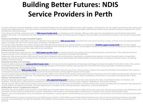 What Should You Must Know About NDIS Transport Assistance | PDF