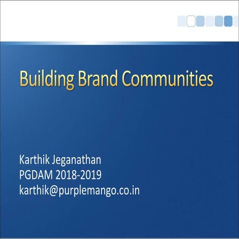 Building Brand Communities