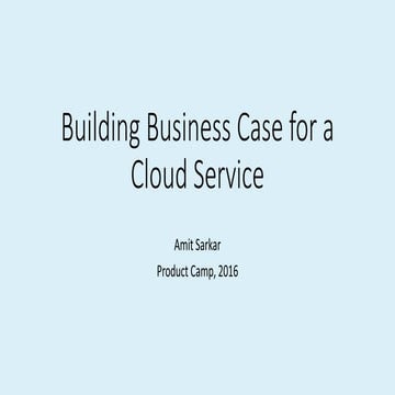 Building Business Case for a Cloud Service