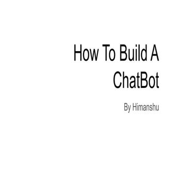 Building chat bot | PPT
