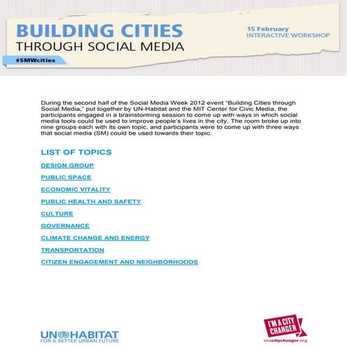 Building Cities through Social Media Report