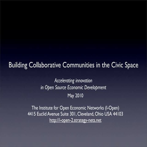 Building Collaborative Communities in the Civic Space