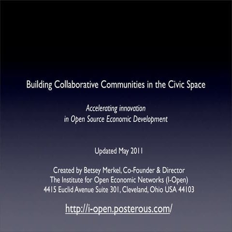 Building community in the civic space 2011