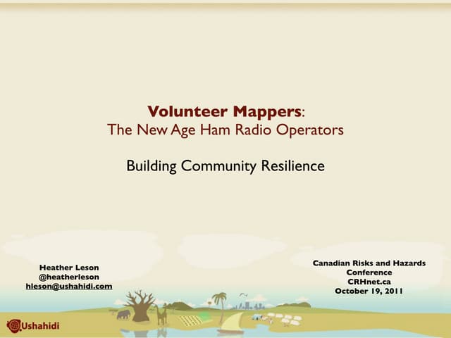 Volunteer Mappers: Building community resilience with citizen media