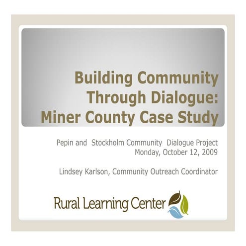 Building Community Through Dialogue | PDF
