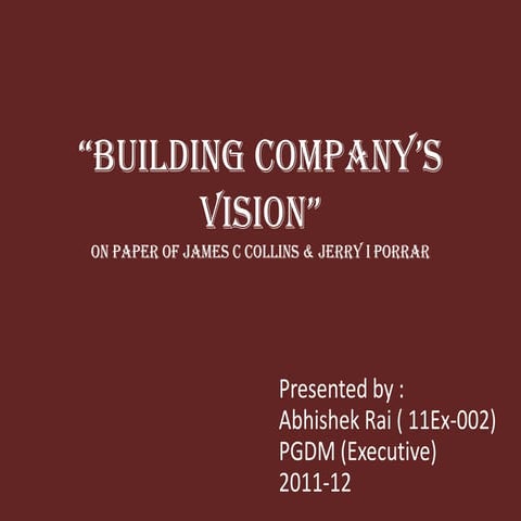 BUILDING VISION - UNDERSTANDING VISION.ppt