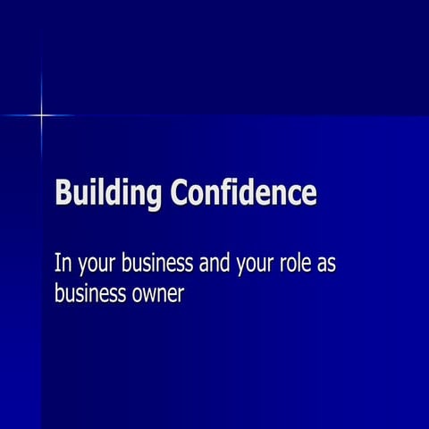 Building Confidence S Sh
