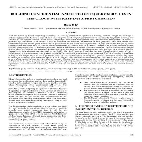 Building confidential and efficient query services in the cloud with rasp dat...