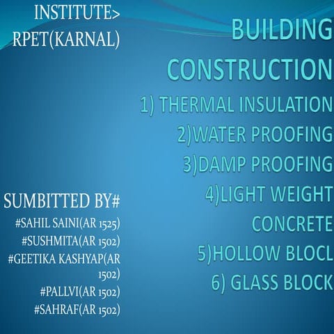 Building consTRUCTION