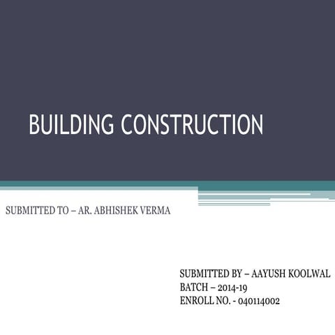 Building construction 3 Steel Joints & Footing