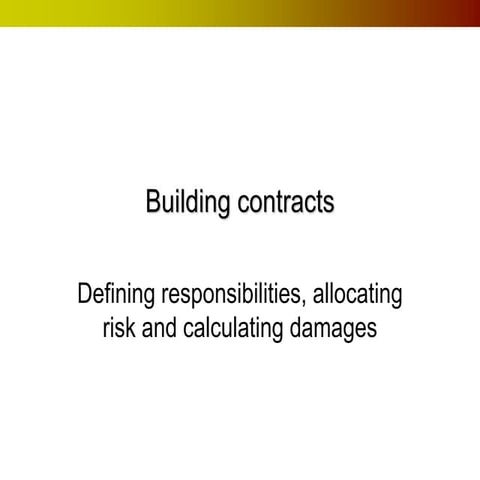 Building contracts and the JCT