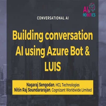 Building conversation AI using Azure Bot & LUIS