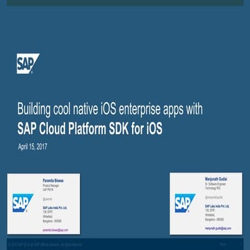 Building cool native ios enterprise apps with sap cloud platform sdk for ios