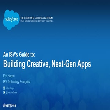 An ISVs Guide to Building Creative, Next-Gen Apps (October 15, 2014)