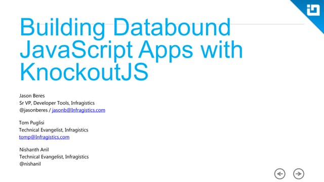 Building databound JavaScript apps with Knockoutjs