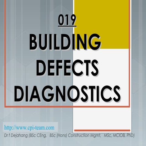 019 Buiding defects diagnostics