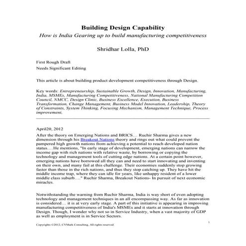 Building design capability