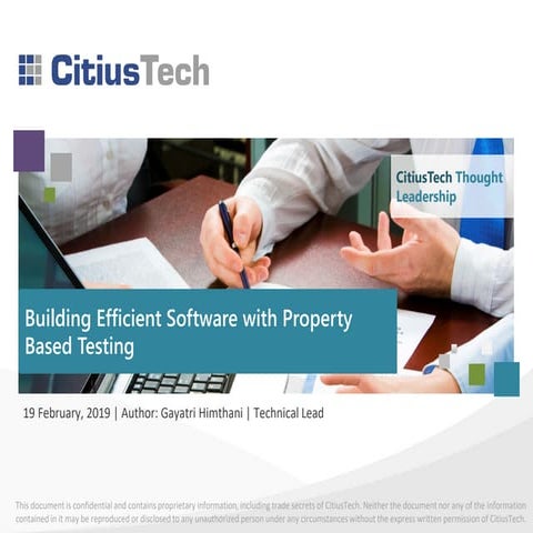Building Efficient Software with Property Based Testing