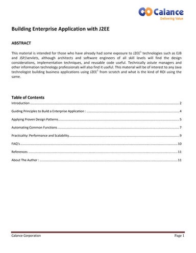 Building Enterprise Application with J2EE