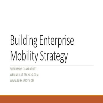 Building Enterprise Mobility Strategy